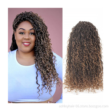 Julianna 18 inch Wholesa Synthetic Manufacturer Pre Looped Crochet Braid Hair Goddess Bohemian Faux River Locs Goddess Locs